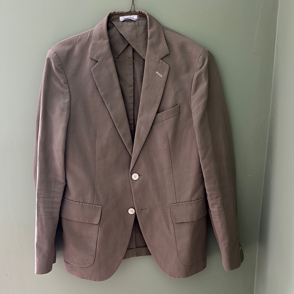 GANT Green Unstructured Blazer | Cotton-Linen Blend | Mother of Pearl Buttons